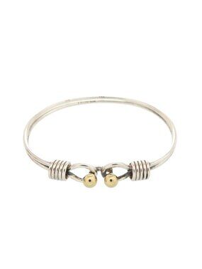Tiffany & Co Double Hook 925 Sterling Silver 750 Bangle Bracelet